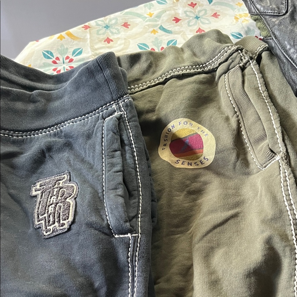 True Religion Gray and Olive Joggers